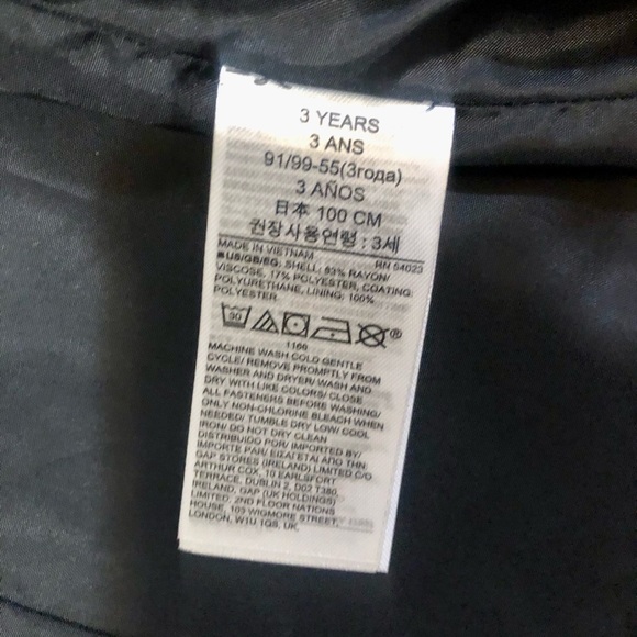 Gap faux leather black moto jacket, 3T - Picture 6 of 7